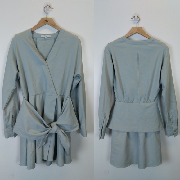 Tibi Wrap-effect stretch-crepe mini dress - Picture 3 of 5